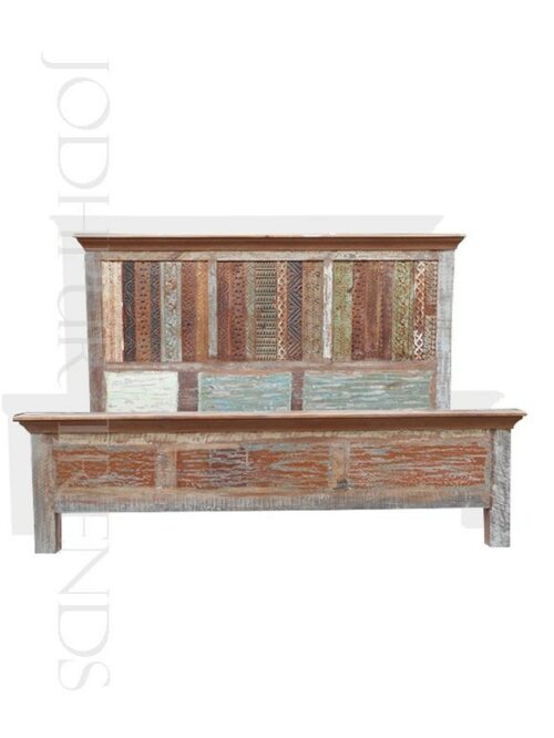 Chunky Reclaimed Wood Bed | Furniture Wooden Divan Bed Indian Design