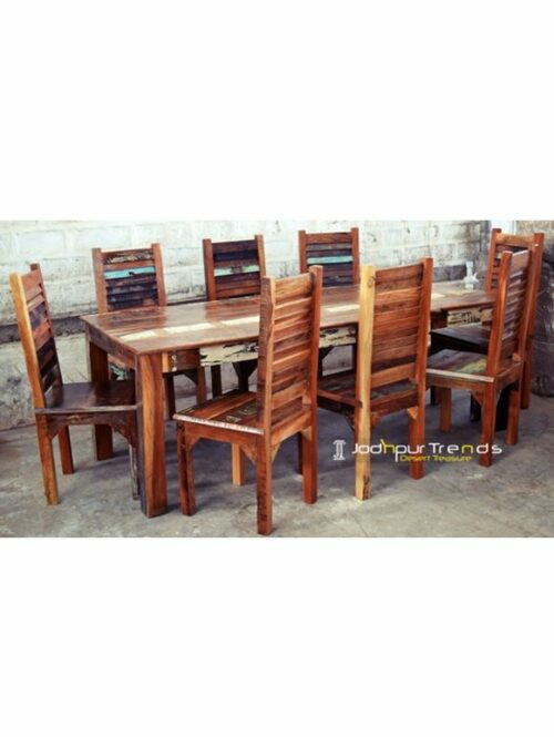 Multicolor Reclaimed Dining Set | Restaurant Dining Tables Chairs