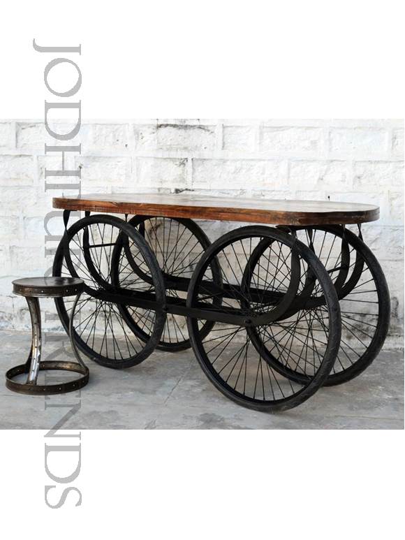 Wheeled Cart Accent | Industrial Cafe Furniture