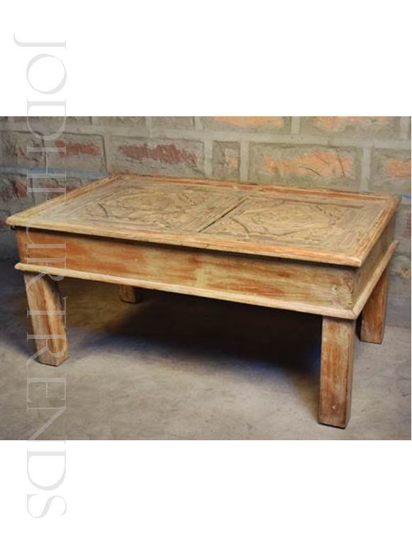Coffee Table in Natural Distress Finish | Indian Home Furniture