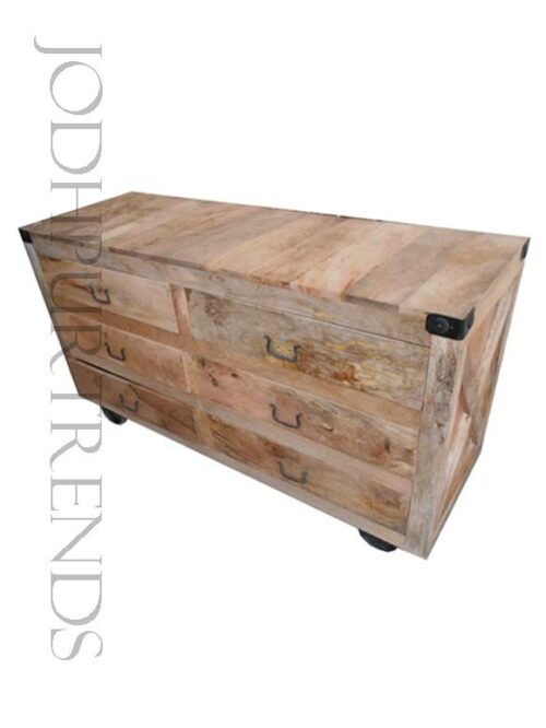 Mango Wood Cabinet | Industrial Wood Furniture
