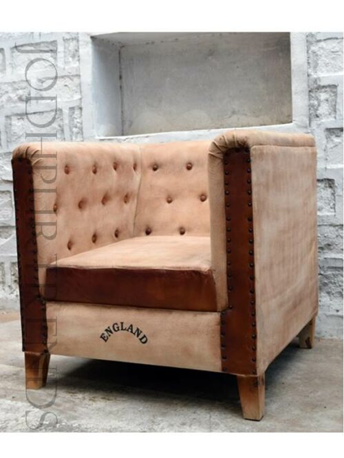 Chesterfield Armchair in Cream | Home Furniture Sofa Set