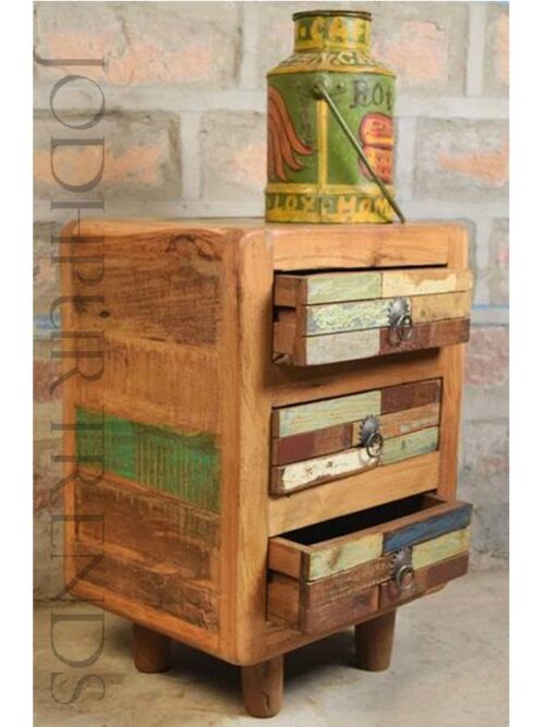 Rustic Nightstand in Reclaimed Wood | Vintage Furniture Cabinet