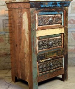 Reclaimed Multicolor Nightstand | Wooden Furniture Vintage