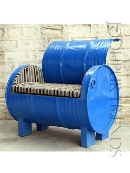 Industrial Drum Bench | Cafe Chairs Wholesale