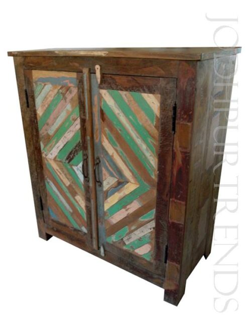 Rustic Multicolor Cabinet | Indian Mango Wood Furniture