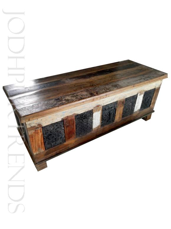 Storage Trunk in Reclaimed Wood | India Import Furniture