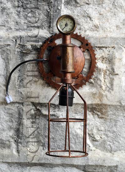 Industrial Wall Lamp | Antique Indian Reproduction Furniture