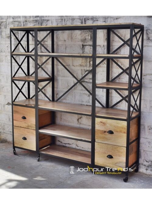 Hutch Cabinet in Industrial Design | Jodhpur Iron Furniture