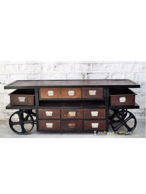 Wheel Cart with Chest of Drawers | Buy Jodhpur Furniture