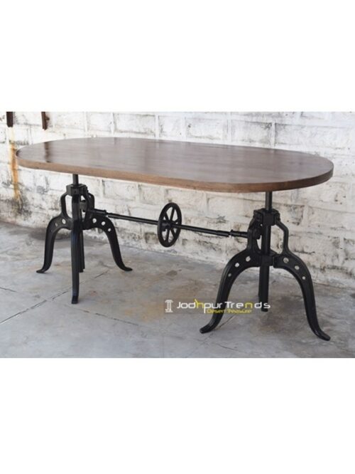 Rugged Dining Table with Dual-Base | Wooden Table Restaurant