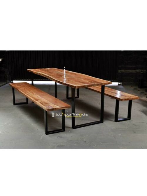 Iron Live edge Wooden Dining Table Furniture