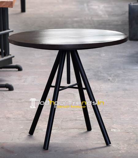 Iron Wooden Table, Industrial Iron Table, Round Wood Table , Industrial Furniture Shop