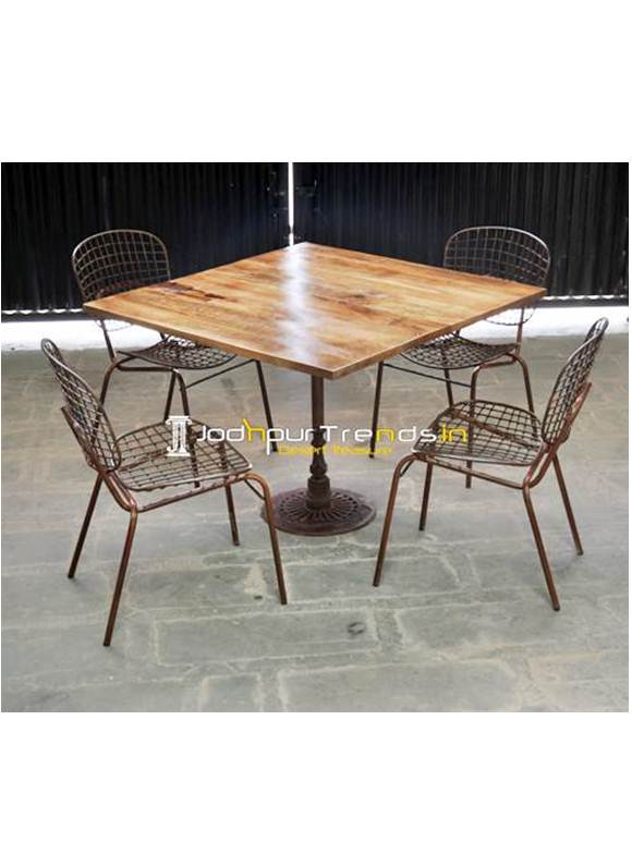 Cast Iron Dining Set Metal Dining Table Five Star Hotels Furniture