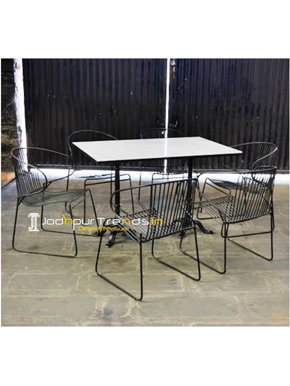 Marble Table Set Commercial Food Court Furniture
