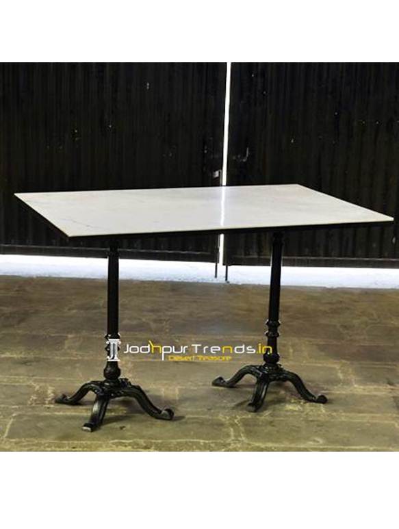 Outdoor Marble Cast Iron Table Outdoor Restaurant Table 