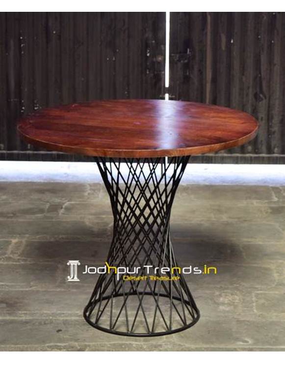 Round Cafe Table Wooden Cafe Furniture
