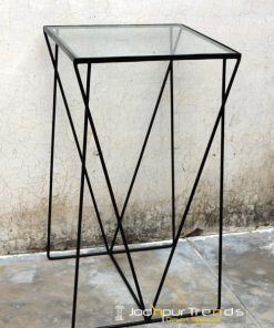 Glass Outdoor Bar Table Rot Iron Furniture