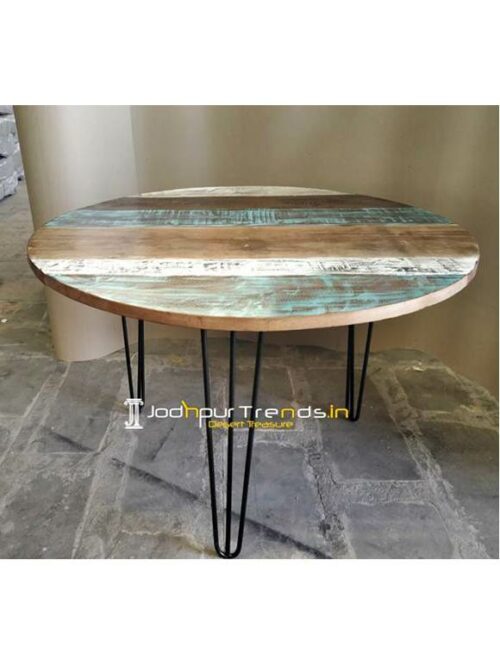 Round Reclaimed Table Coffee Shop Tables