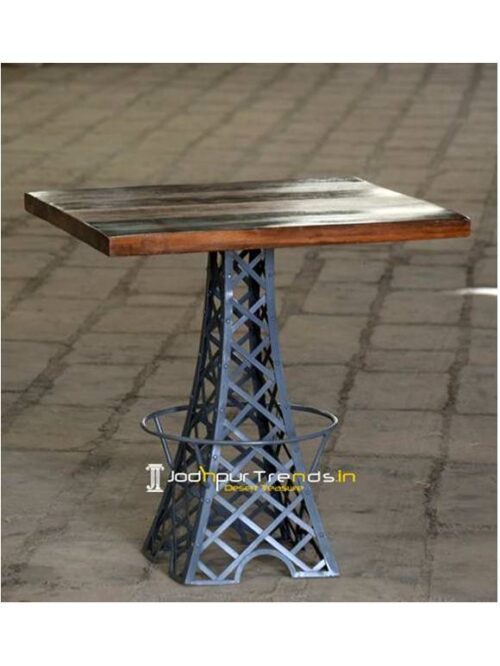 Square Dining Table Iron Wooden Dining Table