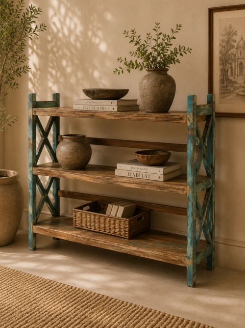 Green Distress Original Antique Display Unit at jodhpurtrends.in