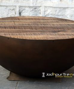 Rustic Iron Half Round Center Table Furniture Design