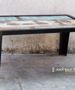 Metal Base Reclaimed Wood Jodhpur Furniture Design