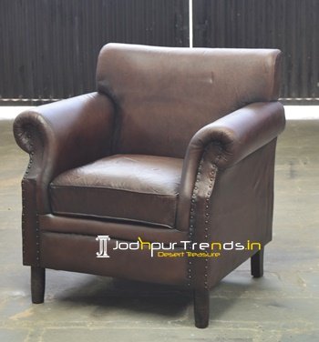 Original Leather Round Arm Leather Sofa Design