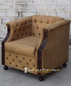 Tuxedo Tufted Old Canvas Inspire Sofa Design