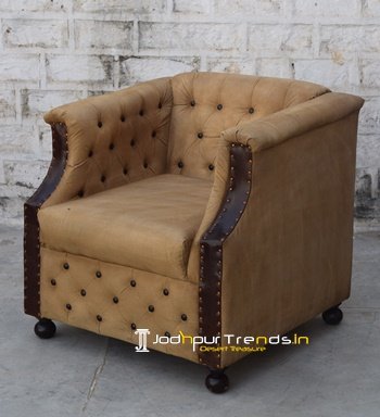 Tuxedo Tufted Old Canvas Inspire Sofa Design