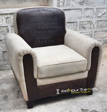Canvas Leather Handcrafted Indian Sofa Design
