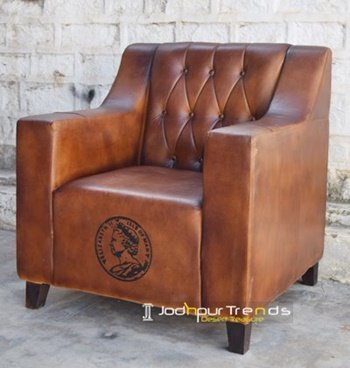 Genuine Leather Single Seater Sofa Design