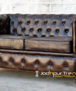 Two Seater Chesterfield wheel Design Sofa