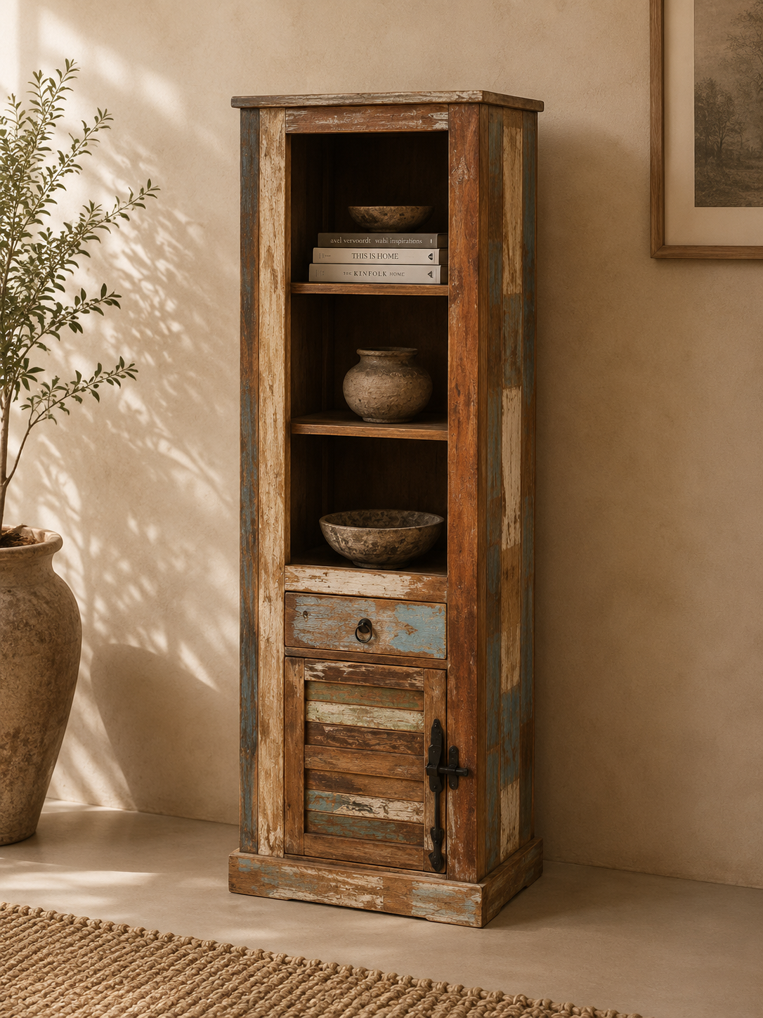 Reclaimed Old Wood Open Bookcase Display Unit at jodhpurtrends.in Reclaimed Old Wood Open Bookcase Display Unit at jodhpurtrends.in