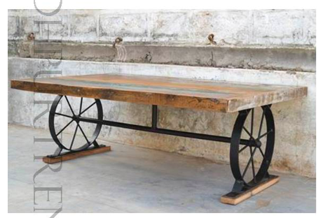Vintage Industrial Furniture Iron Wood Coffee Table