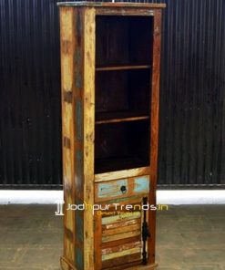 Reclaimed Old Wood Open Bookcase Display Unit