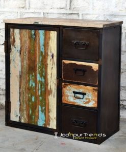 Rustic Brown Reclaimed Drawer Cabinet