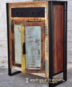 Reclaimed Metal Wood Cabinet Furniture