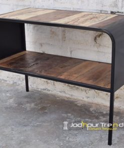 Reclaimed Open Shelves Console Table Furniture