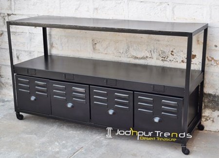 Black Metal Steel Handcrafted Console Furniture