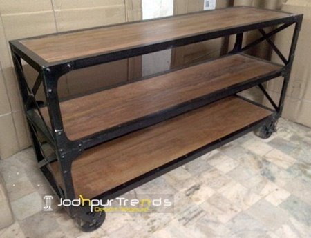 Retro Handcrafted Indian Open Console Table Furniture