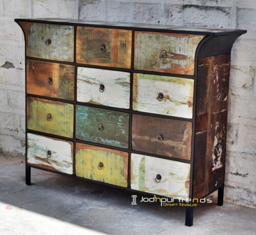Multi Drawer Old Indian Wood Cabinet Furniture
