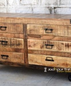 Handcrafted Mango Wood Drawer Cabinet