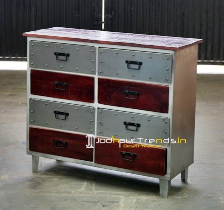 Factory Finish Industrial Drawer Chest Furniture