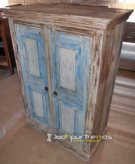 Old Door White Distress Design Cabinet Furniture