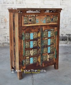 Old Indian Distress Wood Carving Cabinet Furniture