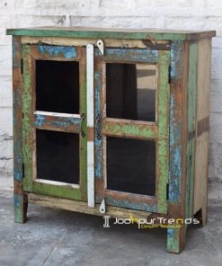 Old Door Window Recycled Glass Cabinet Furniture
