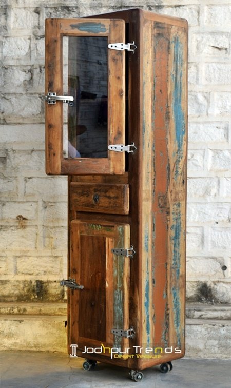Reclaimed Design Indian Old wood Cabinet