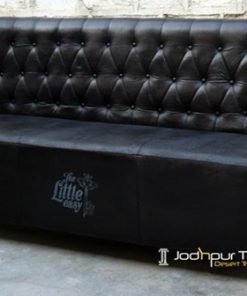 Standard Height Upholstered Leather Restaurant Sofa