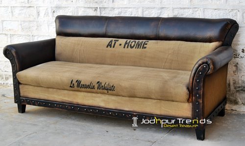 Original Goat Leather Manufacturer Three Seater Sofa